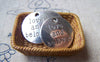 Accessories - 10 Pcs Of Antique Silver Love Round Charms 20mm A1329