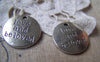 Accessories - 10 Pcs Of Antique Silver Love Round Charms 20mm A1329