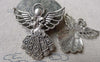 Accessories - 10 Pcs Of Antique Silver Lovely Angel Charms Pendants 38x42mm A6876