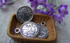 Accessories - 10 Pcs Of Antique Silver Lovely Angel Round Charms 16mm A1305