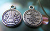 Accessories - 10 Pcs Of Antique Silver Lovely Angel Round Charms 16mm A1305