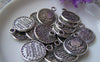 Accessories - 10 Pcs Of Antique Silver Lovely Angel Round Charms 16mm A1338