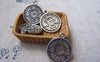 Accessories - 10 Pcs Of Antique Silver Lovely Angel Round Charms 16mm A1383