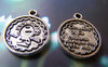Accessories - 10 Pcs Of Antique Silver Lovely Angel Round Charms 16mm A1383