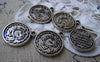 Accessories - 10 Pcs Of Antique Silver Lovely Angel Round Charms 16mm A1383