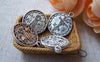 Accessories - 10 Pcs Of Antique Silver Lovely Angel Round Charms 16mm A1389