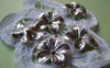 Accessories - 10 Pcs Of Antique Silver Lovely Flower Charms 19x19mm A1009