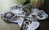 Accessories - 10 Pcs Of Antique Silver Lovely Flower Key Charms Pendants 20x60mm A1241