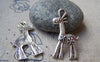 Accessories - 10 Pcs Of Antique Silver Lovely Giraffe Charms 17x34mm A1158