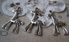 Accessories - 10 Pcs Of Antique Silver Lovely Giraffe Charms 17x34mm A1158