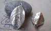 Accessories - 10 Pcs Of Antique Silver Lovely Leaf Charms 20x35mm A5187