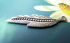 Accessories - 10 Pcs Of Antique Silver Lovely Leaf Charms 9x34mm A1019