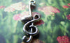 Accessories - 10 Pcs Of Antique Silver Lovely Music Note Charms 10x32mm A1662