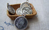 Accessories - 10 Pcs Of Antique Silver Lovely Princess Round Charms 16mm A1387