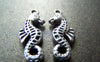 Accessories - 10 Pcs Of Antique Silver Lovely Seahorse Charms 10x24mm A3331