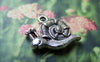 Accessories - 10 Pcs Of Antique Silver Lovely Snail Charms Double Sided 16x19mm A1153