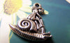 Accessories - 10 Pcs Of Antique Silver Lovely Snail Girl Charms 21x24mm A2738