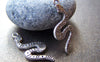 Accessories - 10 Pcs Of Antique Silver Lovely Snake Charms 11x26mm A1176