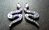 Accessories - 10 Pcs Of Antique Silver Lovely Snake Charms 11x26mm A1176