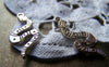 Accessories - 10 Pcs Of Antique Silver Lovely Snake Charms 11x26mm A1176