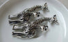 Accessories - 10 Pcs Of Antique Silver Mother And Baby Giraffe Pendants Charms 20x54mm A6512