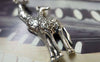 Accessories - 10 Pcs Of Antique Silver Mother And Baby Giraffe Pendants Charms 20x54mm A6512