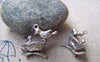 Accessories - 10 Pcs Of Antique Silver Mother Bird Feeding Her Baby Charms Pendant 18x20.5mm A811