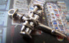 Accessories - 10 Pcs Of Antique Silver Nail Cross Charms Pendants 19x35mm A884