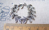Accessories - 10 Pcs Of Antique Silver Olive Leaf Wreath Charms Pendants 38x38mm A2890