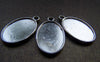 Accessories - 10 Pcs Of Antique Silver Oval Cameo Base Setting Match 12x18mm Cabochon Double Sided A3197