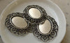 Accessories - 10 Pcs Of Antique Silver Oval Cameo Base Settings Match 18x25mm Cabochon A6248