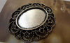 Accessories - 10 Pcs Of Antique Silver Oval Cameo Base Settings Match 18x25mm Cabochon A6248