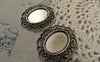 Accessories - 10 Pcs Of Antique Silver Oval Cameo Base Settings Match 18x25mm Cabochon A6248