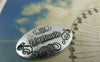 Accessories - 10 Pcs Of Antique Silver Oval Embossed Handmade Connector Charms 19x32mm A5818