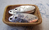 Accessories - 10 Pcs Of Antique Silver Oval Flower Charms 10x25mm A3089