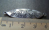 Accessories - 10 Pcs Of Antique Silver Oval Flower Connectors Charms Double Sided 13x43mm A1949