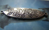 Accessories - 10 Pcs Of Antique Silver Oval Flower Connectors Charms Double Sided 13x43mm A1949