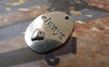 Accessories - 10 Pcs Of Antique Silver Oval Heart Charms 18x26mm A6560
