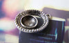 Accessories - 10 Pcs Of Antique Silver Oval Pendant Charms A5324