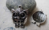 Accessories - 10 Pcs Of Antique Silver Owl Pendants Charms 17x23mm A6359