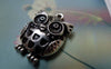 Accessories - 10 Pcs Of Antique Silver Owl Pendants Charms 17x23mm A6359