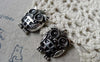 Accessories - 10 Pcs Of Antique Silver Owl Pendants Charms 17x23mm A6359