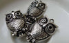 Accessories - 10 Pcs Of Antique Silver Owl Pendants Charms 18x28mm A6337