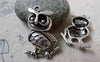 Accessories - 10 Pcs Of Antique Silver Owl Pendants Charms 20x30mm A6360