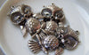 Accessories - 10 Pcs Of Antique Silver Owl Pendants Charms 26x39mm A5780