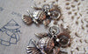 Accessories - 10 Pcs Of Antique Silver Owl Pendants Charms 26x39mm A5780