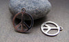 Accessories - 10 Pcs Of Antique Silver Peace Symbol Charms 20mm A3657