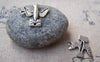 Accessories - 10 Pcs Of Antique Silver Pigeon Carrying Mail Charms 18x19mm A804