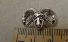 Accessories - 10 Pcs Of Antique Silver Ram Sheep Head Connectors Charms 15x24mm A7462