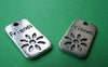 Accessories - 10 Pcs Of Antique Silver Rectangular Charms 12x23mm A1371